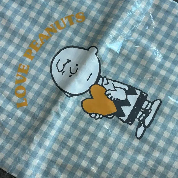 [BUNJANG] Snoopy Garden Charlie Brown Check Eco Bag / 스누피가든 찰리브라운 체크 에코백(미사용새상품)