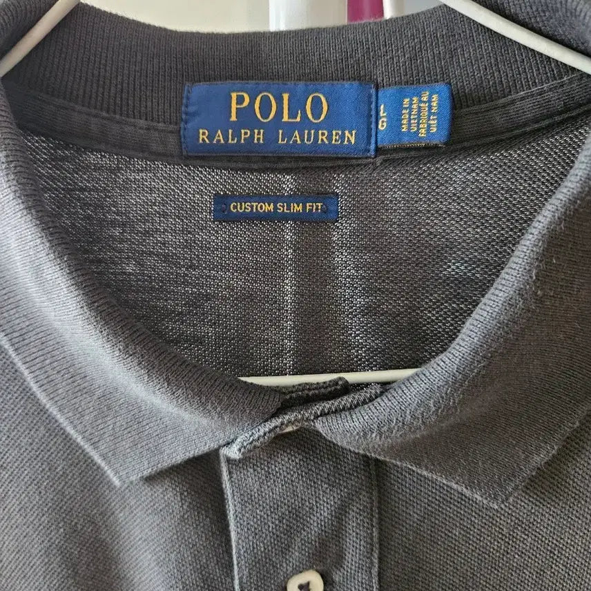 [BUNJANG] Polo Ralph Lauren Custom Slim Fit Polo Shirt Charcoal / 폴로 랄프로렌 커스텀 슬림핏 카라티셔츠 찐그레이(차콜)