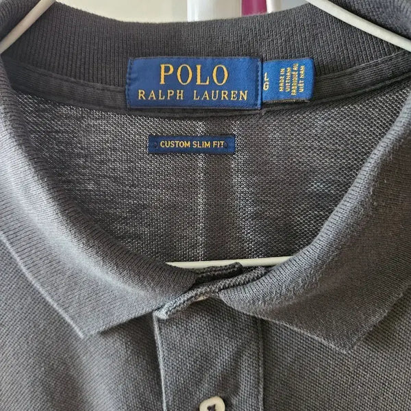 [BUNJANG] Polo Ralph Lauren Custom Slim Fit Polo Shirt Charcoal / 폴로 랄프로렌 커스텀 슬림핏 카라티셔츠 찐그레이(차콜)