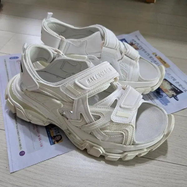 [BUNJANG] Balenciaga Track Sandals White Size 37 (240) / 발렌시아가 트랙 샌들 화이트 37사이즈(240)