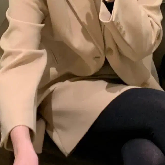 [BUNJANG] Beigeowl Oversized Single Jacket Beige / 베이지보울 베이지색 오버핏 싱글 자켓