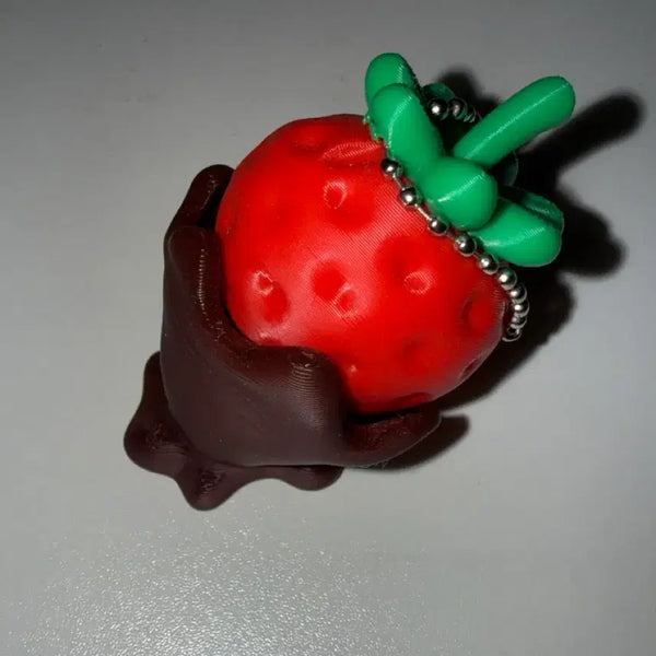 [BUNJANG] 3D Strawberry Clicker Keychain / 초코딸기 클릭커 키링 3D