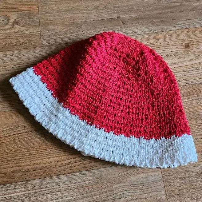 [BUNJANG] NICE GHOST CLUB Red Knit Bucket Hat / [새거] 여름용 레드  니트 버킷햇
