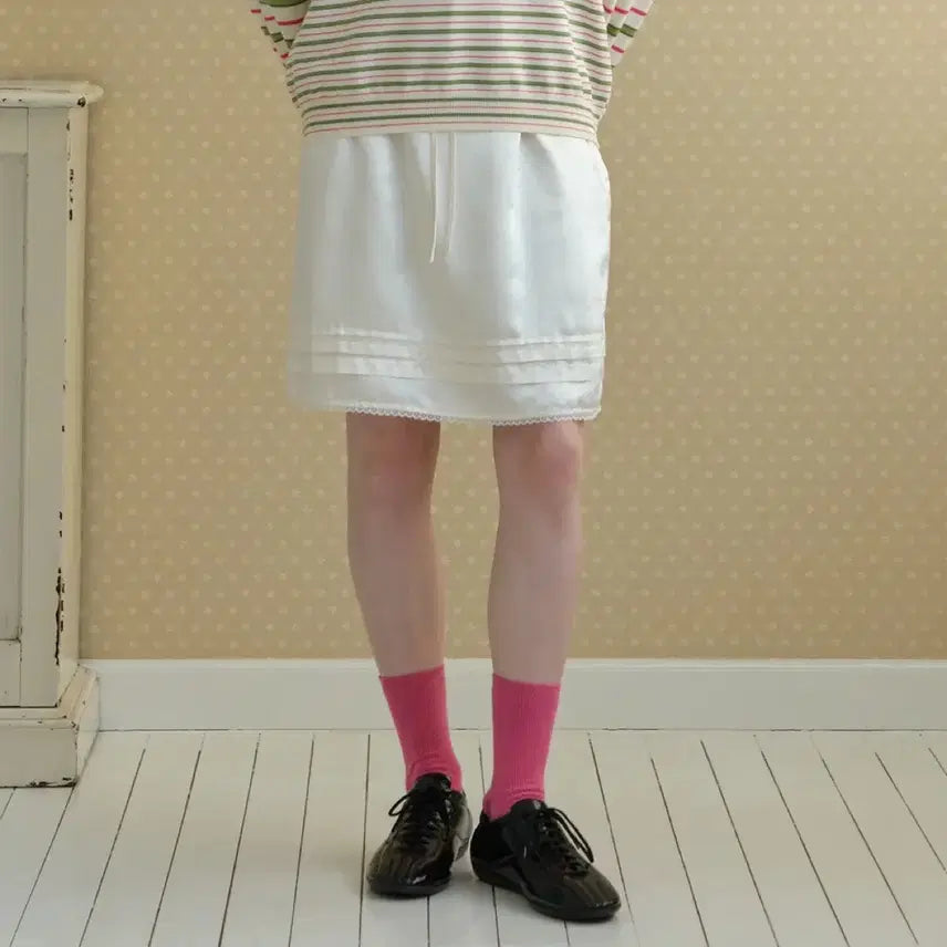 [BUNJANG] Satin Dot Mini Skirt / 사틴 도트 미니스커트