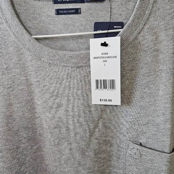 [BUNJANG] Polo Ralph Lauren Big Fit Jersey Pocket T-Shirt - Grey, L / 폴로 랄프로렌 빅핏 저지 포켓 반팔티 그레이 L
