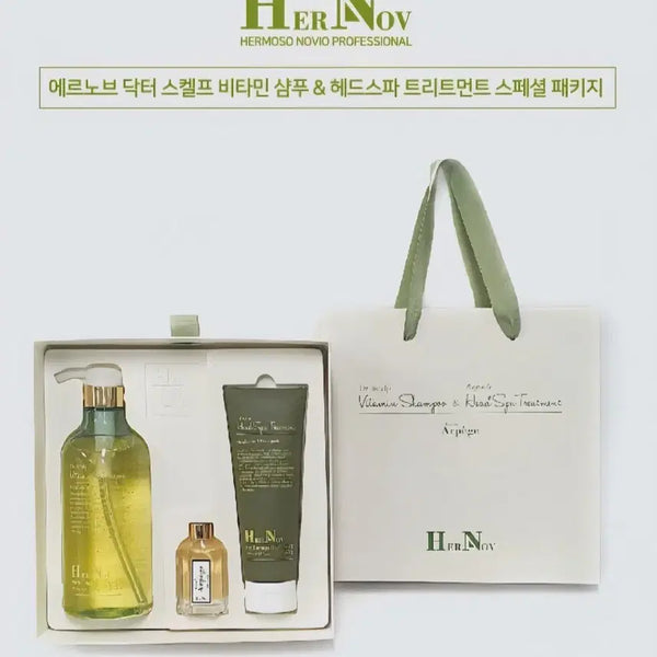 [BUNJANG] Ernov Dr. Scalp Vitamin Shampoo & Head Spa Treatment Special Package / 에르노브 닥터 스켈프 비타민 샴푸 & 헤드스파 트리트먼트 스페셜 패키지