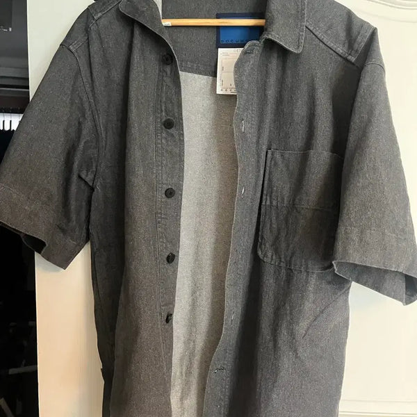 [BUNJANG] Document Short Sleeve Denim Shirt (Size 105) / 도큐먼트 반팔 데님 셔츠 (105 사이즈감)