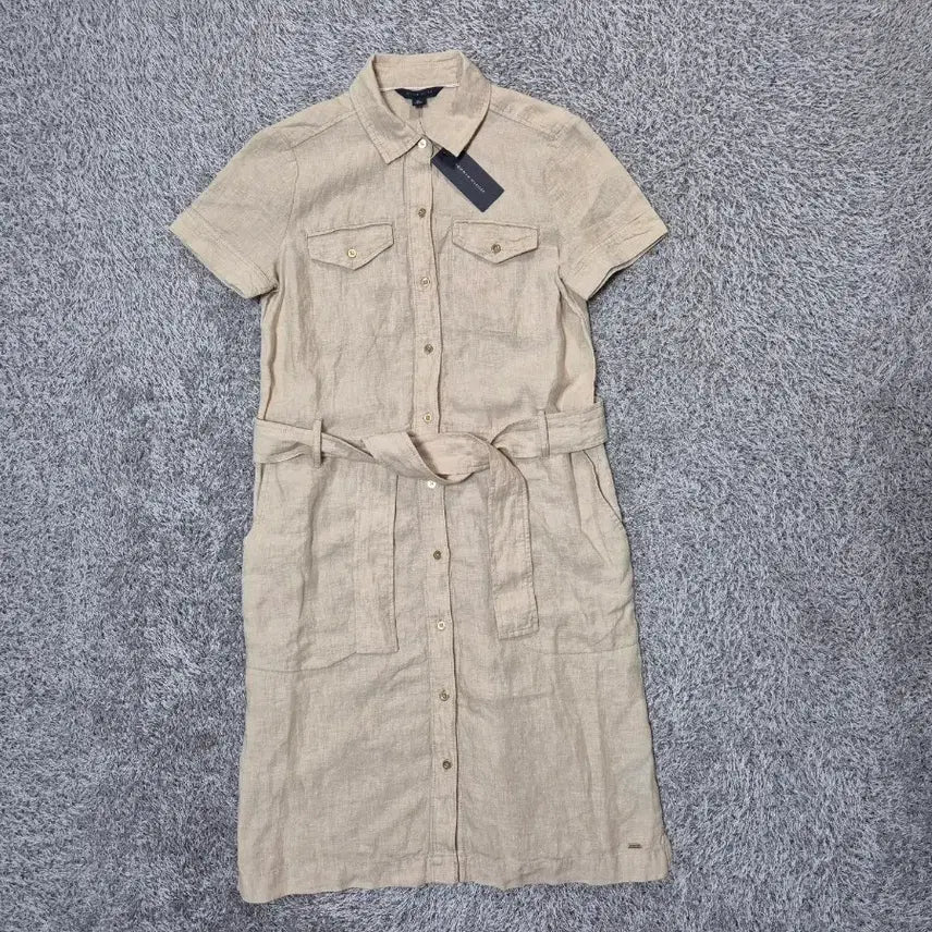 [BUNJANG] Tommy Hilfiger Women's Linen Dress XS Beige / [새상품]타미힐피거 여성 린넨 원피스 XS