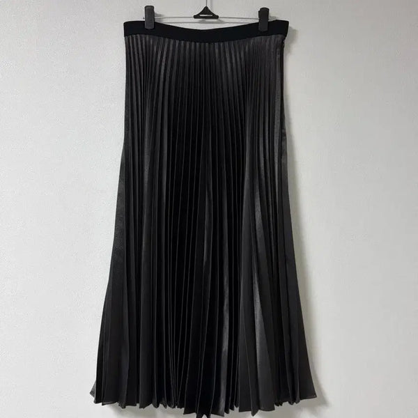 [BUNJANG] The Coups Satin Pleated Long Skirt / 한섬 더쿠플스 새틴 플리츠 롱 스커트