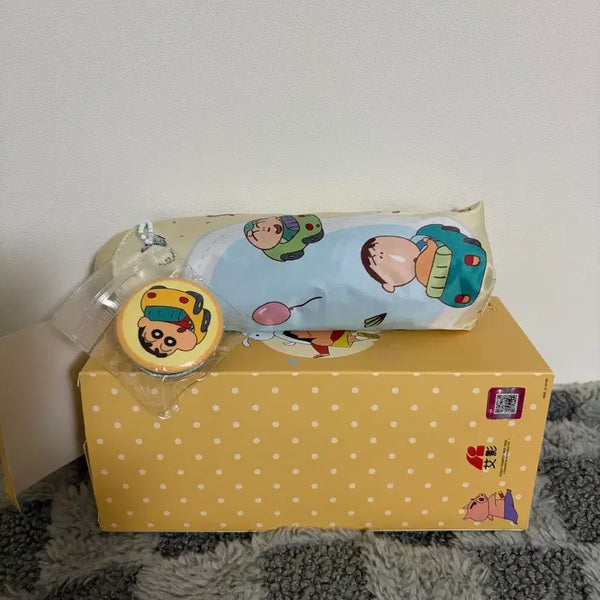 [BUNJANG] Crayon Shin-chan Mengu Umbrella/Parasol with Can Badge / 짱구 맹구 우산 양산 우양산 캔뱃지