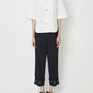 [BUNJANG] Lucky Chouette Logo Tape Summer Slacks / 럭키슈에뜨 로고테이프 포인트 여름 슬랙스