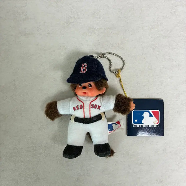 [BUNJANG] Monchhichi Baseball Red Sox Keyring / (고전) 몬치치 야구 레드삭스 키링