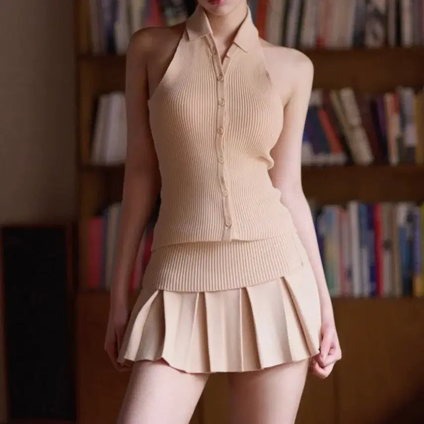 [BUNJANG] KindaMoi Halterneck Sleeveless Top / 새상품) 카인다미 홀터넥 나시