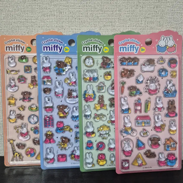 [BUNJANG] Miffy Crystal Sticker 4 Set / 미피 크리스탈 스티커 4종 세트 봉봉스티커