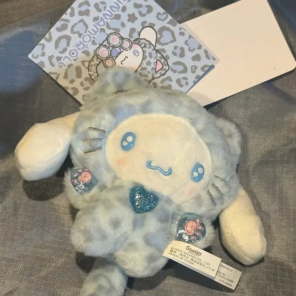 [BUNJANG] Sanrio Gyaru Neko Leopard Print Mascot Plush Cinnamoroll / 산리오 갸루네코 호피 마스코트 인형 시나모롤 새상품