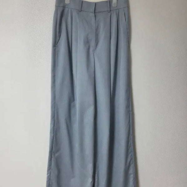 [BUNJANG] No Promise Summer Wool Wide Slacks - Light Blue / 노프라미스 썸머 울 와이드 슬랙스 라이트 블루