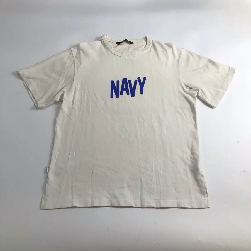[BUNJANG] Navy Logo Short Sleeve T-Shirt / 네이비 로고 반팔