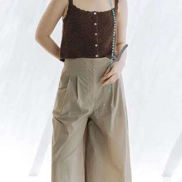 [BUNJANG] Replain Linen Blend Crochet Vest (Brown) / replain 리플레인 린넨 블렌드 크로셰 베스트 (브라운)