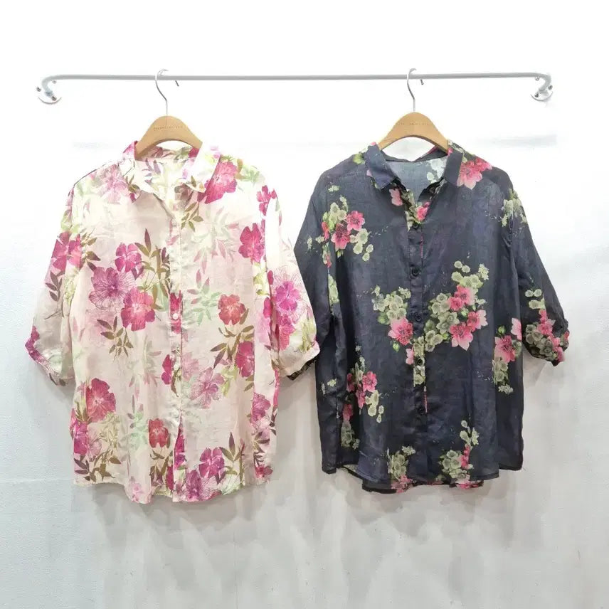 [BUNJANG] Big Flower Linen Shirt / 빅플라워 린넨 남방