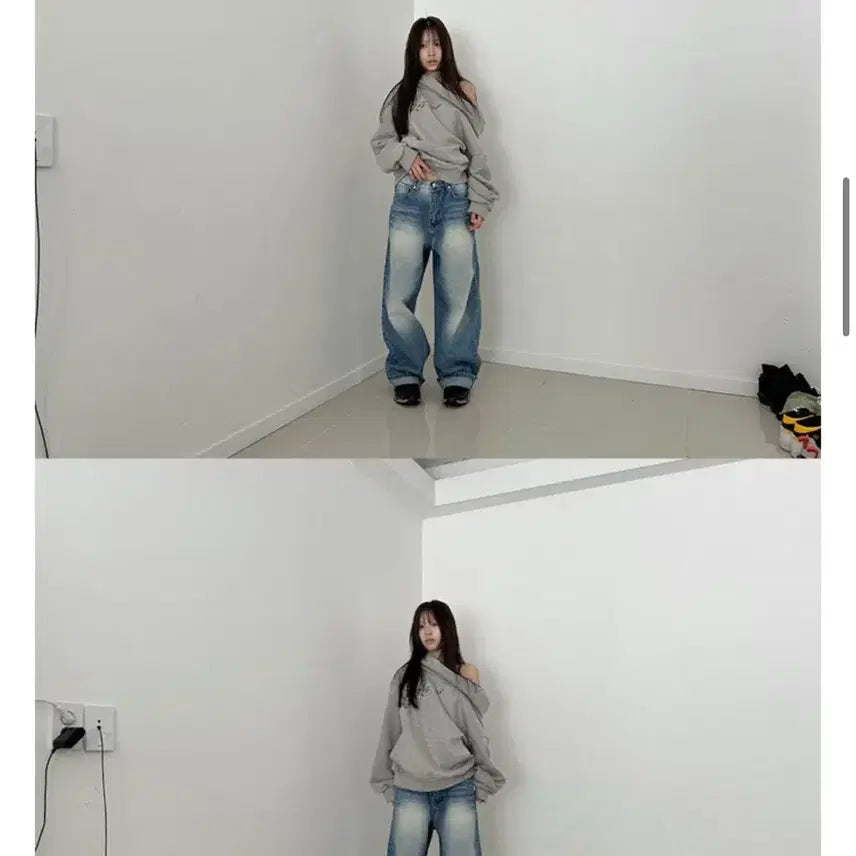 [BUNJANG] Satomi Radio Drape Hoodie Grey / 사토미라디오 드레이프 후디 Drape hoodie 그레이