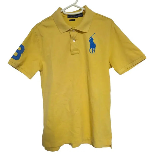 [BUNJANG] Polo Ralph Lauren QR Chief Keep Yellow Big Pony Polo T-Shirt (L) / 폴로 랄프로렌 QR 치프키프 옐로우 빅포니 카라티 (L)