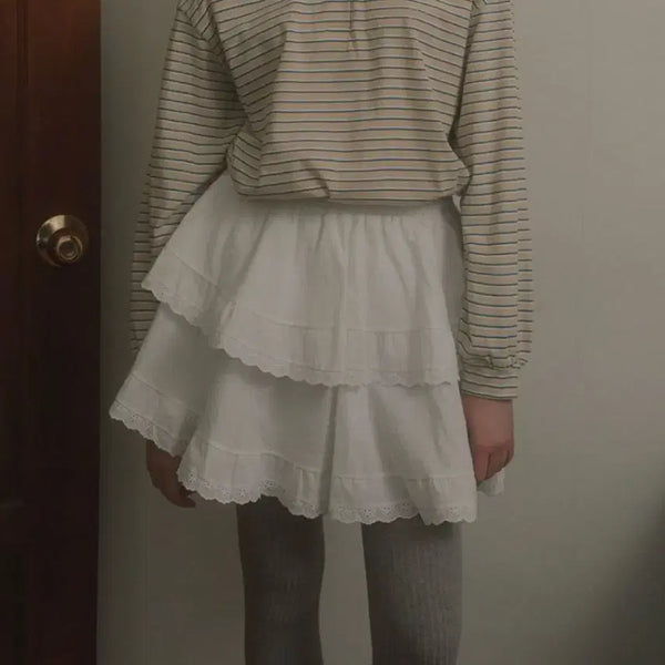 [BUNJANG] Without Summer Tiered Lace Mini Skirt / 상태좋음) 위드아웃썸머 캉캉 레이스 스커트 허리밴딩 드라이ok