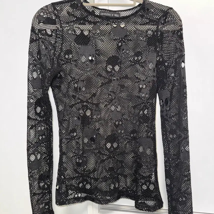 [BUNJANG] Skull Mesh Top / 해골 망사