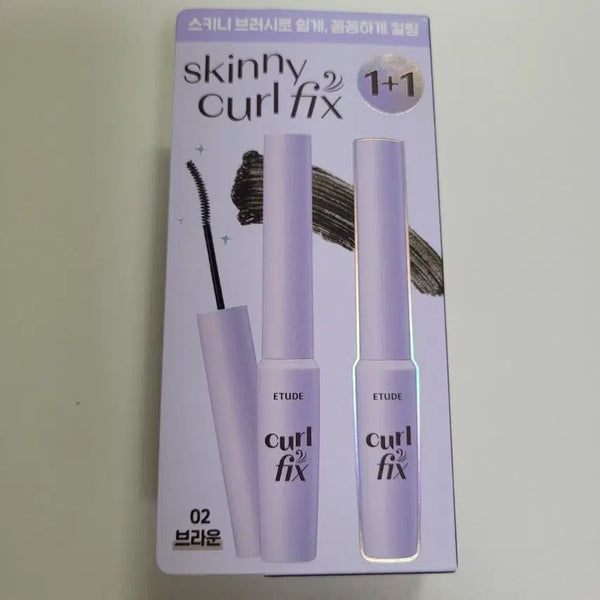 [BUNJANG] Etude Curl Fix Skinny Mascara (1+1 Set) - Brown (Sealed) / (미개봉)에뛰드 컬 픽스 스키니 마스카라 1+1 기획세트 브라운