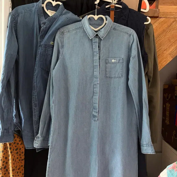 [BUNJANG] Lacoste Denim Shirt Dress Size 36 / 라코스테 데님 셔츠 원피스 36