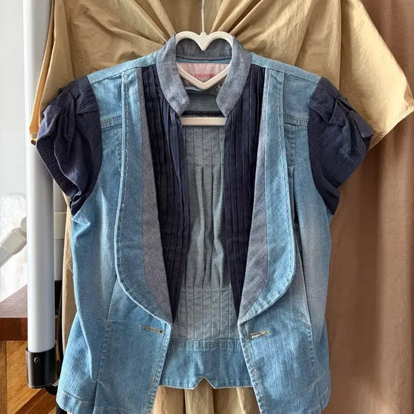 [BUNJANG] Magin Night Bridge Denim Blouson Shirring Jacket / 매긴나잇브릿지 데님 블루종 셔링 자켓 36