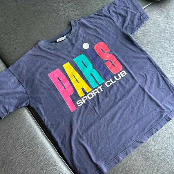 [BUNJANG] 00s Y2K Paris Sport Club Navy Big Logo T-Shirt / 00s y2k 빈티지 파리스포츠클럽 티셔츠