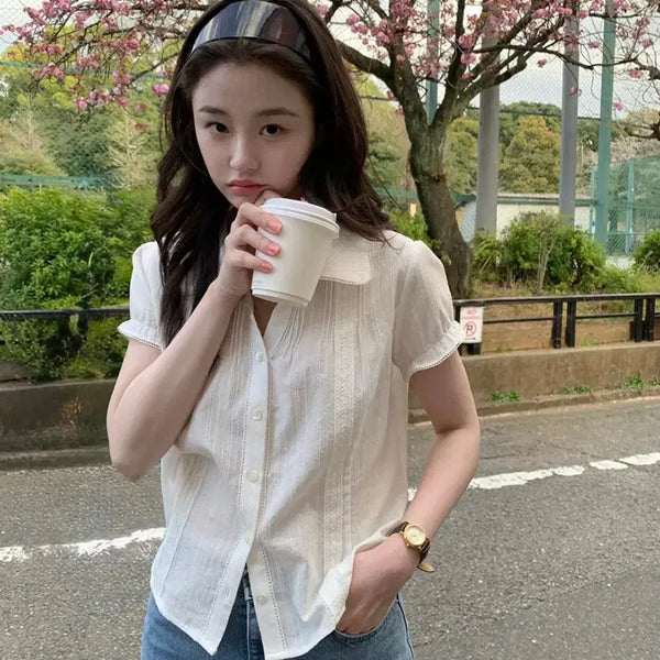 [BUNJANG] Oraen Lace Pintuck Blouse - Ivory / 어랜 Lace Pintuck Blouse_ivory