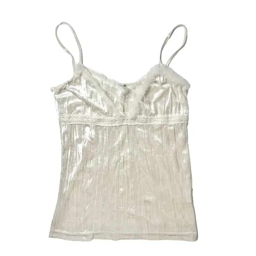 [BUNJANG] Mean Girls Velvet Fur Sleeveless Top / 퀸카로 살아남는법 무드 나시 슬리브리스 로걀탑 히메갸루 엔젤코어