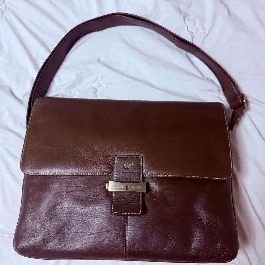 [BUNJANG] BROWN BUFFEL Leather Briefcase Crossbody Bag / (브라운 버펠) 서류 가죽 가방 크로스백