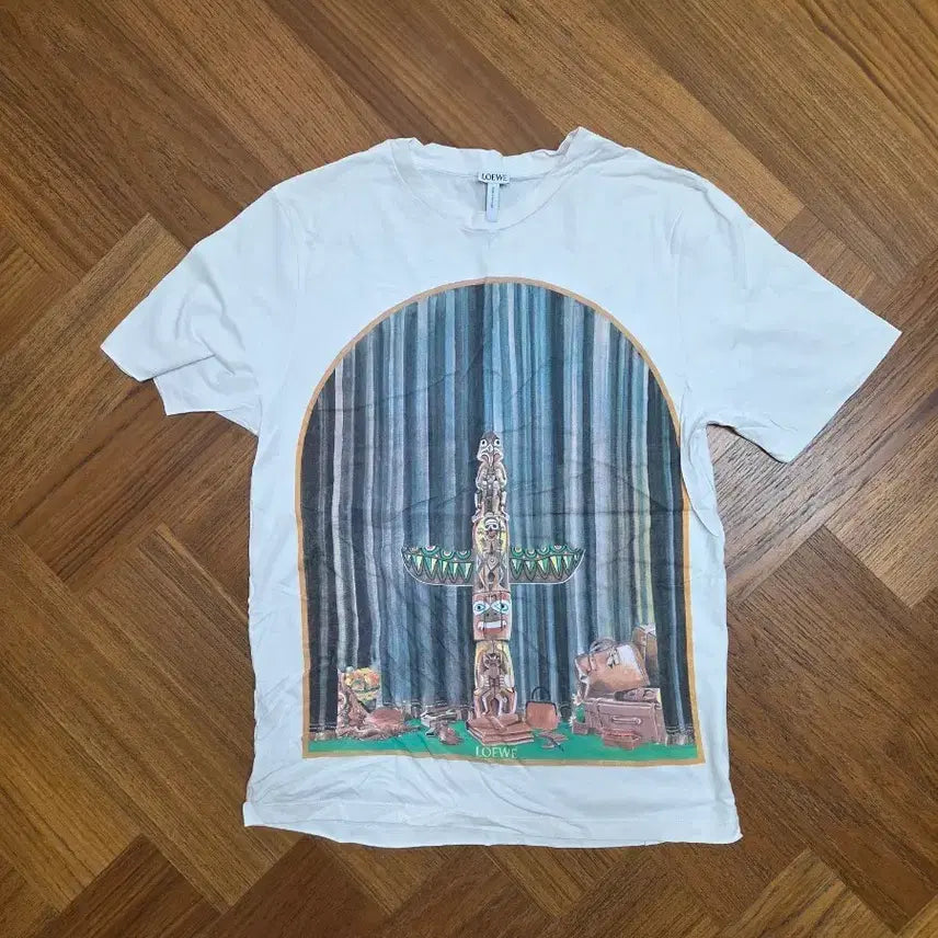 [BUNJANG] Loewe Totem Pole Print T-shirt White / 로에베 토템폴 프린팅 반팔 티셔츠 화이트