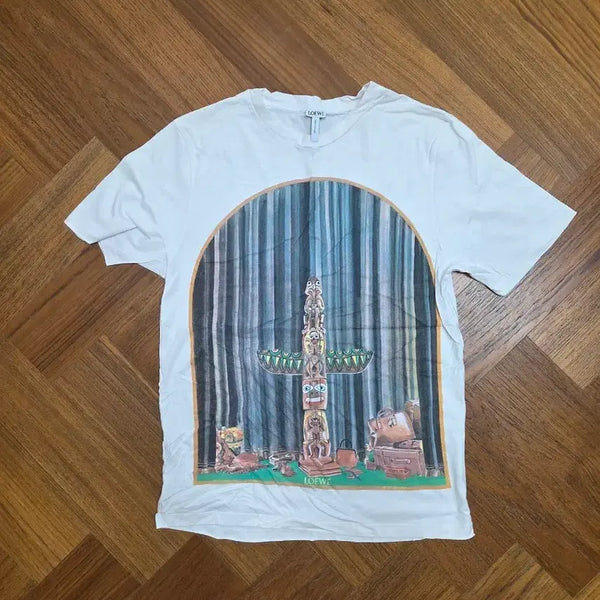 [BUNJANG] Loewe Totem Pole Print T-shirt White / 로에베 토템폴 프린팅 반팔 티셔츠 화이트