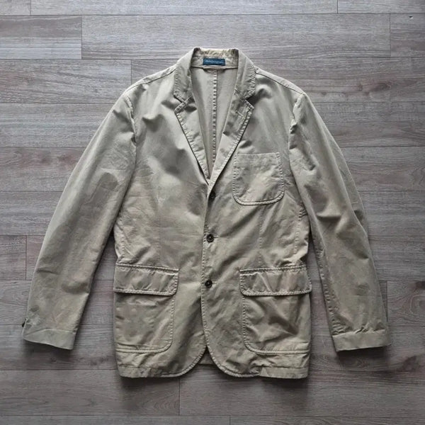 [BUNJANG] Polo Ralph Lauren Cotton Blazer Jacket - Beige (Size 42R) / Polo 폴로 랄프로렌 코튼 블레이저 자켓 42R 100  105
