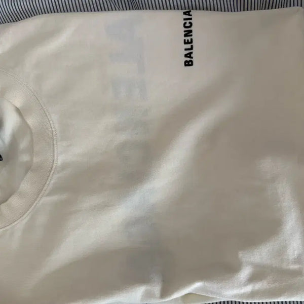 [BUNJANG] Balenciaga Embroidered Short Sleeve T-Shirt / 발렌시아가 자수 반팔