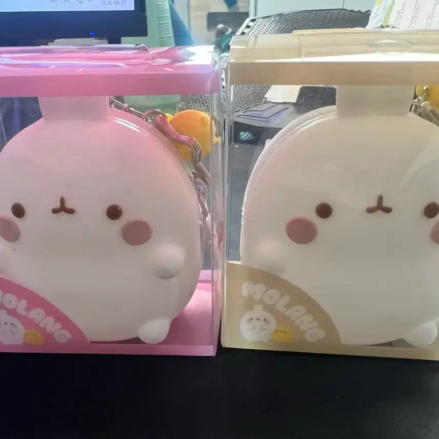 [BUNJANG] Molang Pouch Pink/White / 몰랑이 파우치 핑크/화이트