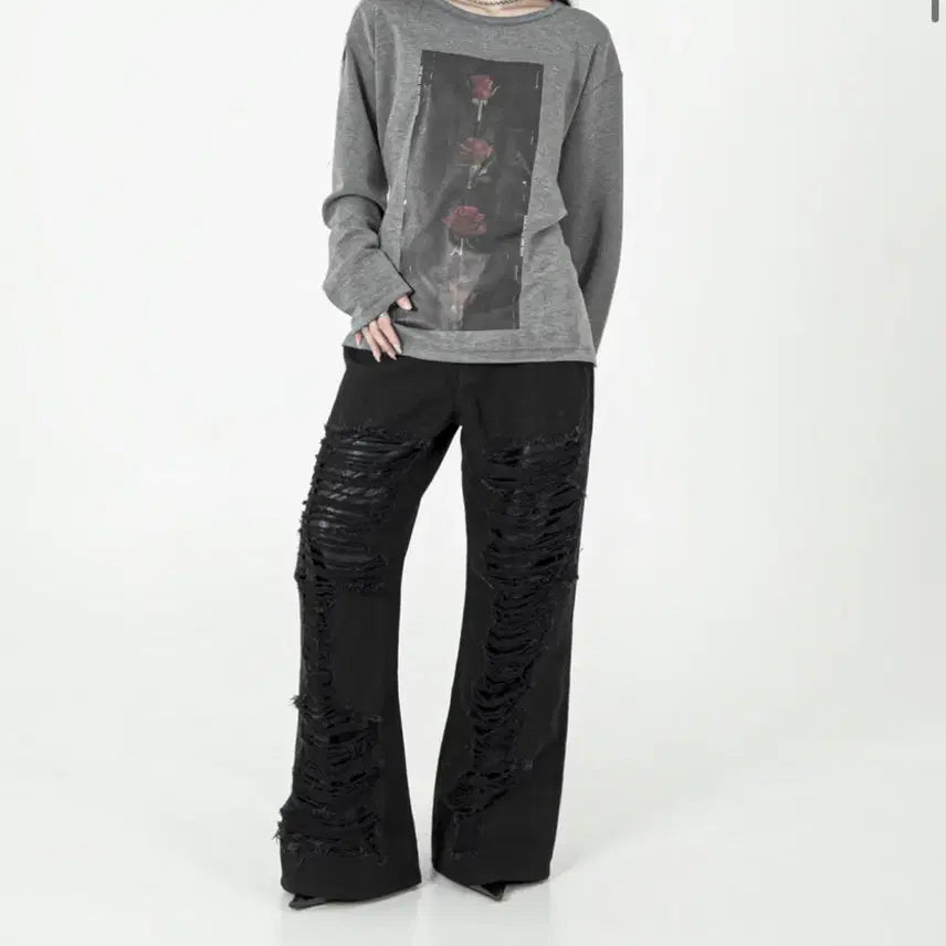 [BUNJANG] Darling Your Bad Damage Python Denim Pants Black / 달링유어배드 데미지파이톤데님팬츠 새상품
