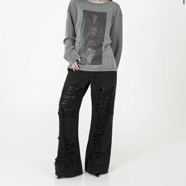 [BUNJANG] Darling Your Bad Damage Python Denim Pants Black / 달링유어배드 데미지파이톤데님팬츠 새상품
