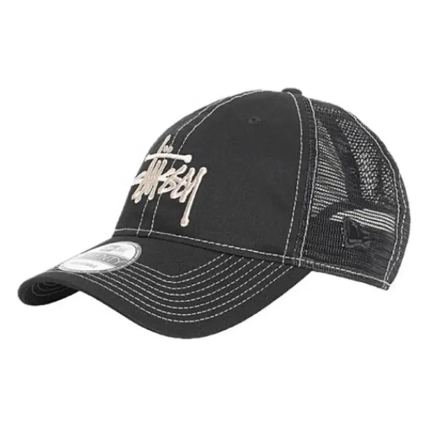 [BUNJANG] Stussy x New Era 9Twenty Basic Trucker Cap Black / 스투시 뉴에라 9Twenty 베이직 트러커 블랙