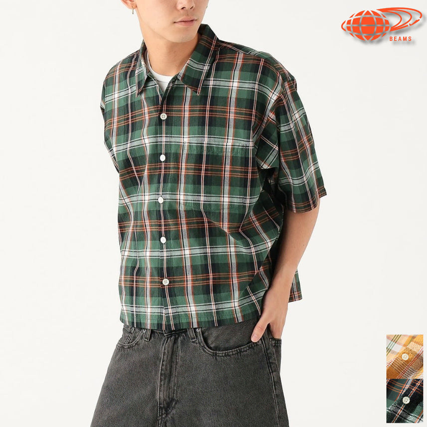 [BUNJANG] BEAMS Madras Check Short Sleeve Shirt / 빔즈 체크 숏 셔츠 반팔 26SS
