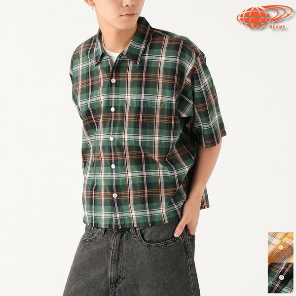 [BUNJANG] BEAMS Madras Check Short Sleeve Shirt / 빔즈 체크 숏 셔츠 반팔 26SS