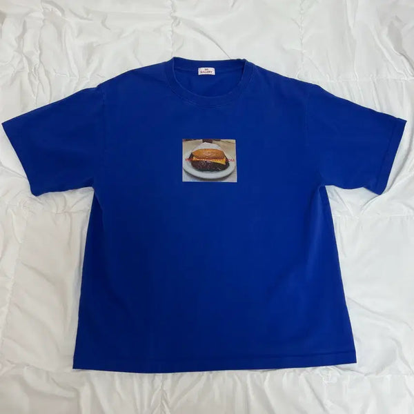 [BUNJANG] 1011 Gallery Burger T-Shirt Blue M / 1011 갤러리 버거 티셔츠 블루 M