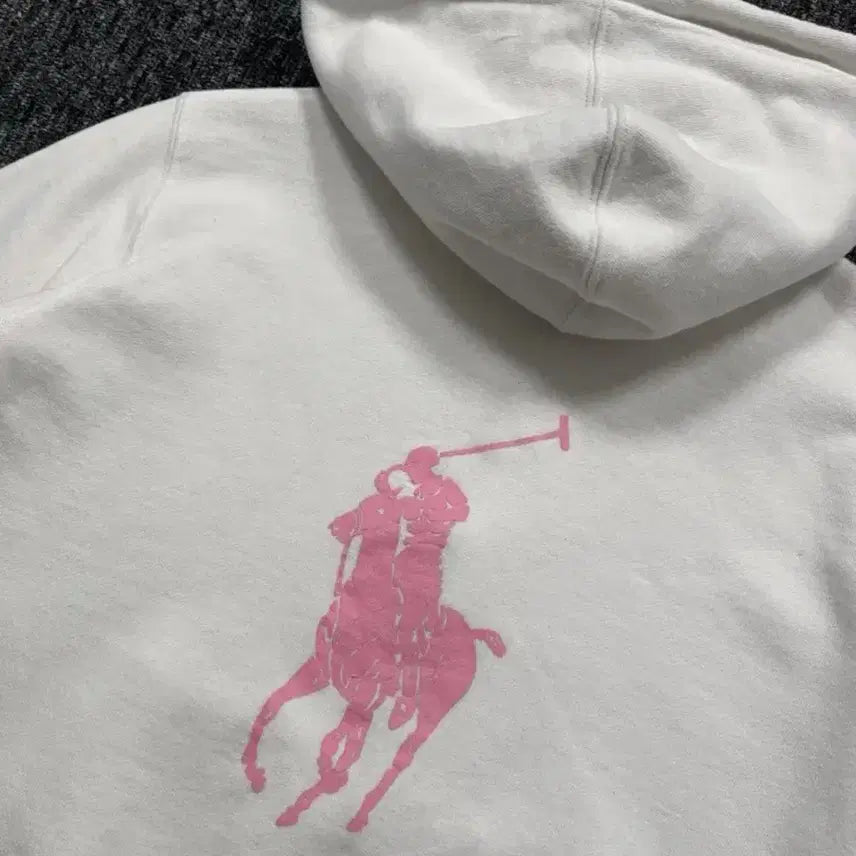 [BUNJANG] Polo Ralph Lauren Pink Big Pony Zip-Up Hoodie / 폴로 랄프로렌 흰색 후드집업 핑크 빅포니