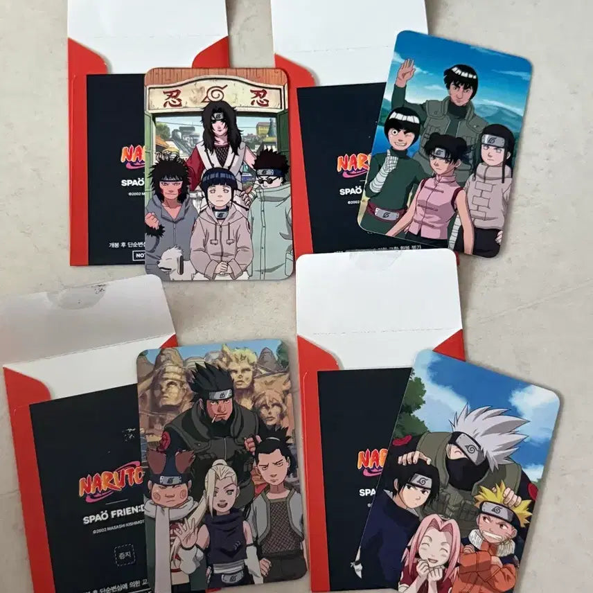 [BUNJANG] Naruto x SPao Lucky Draw Photocard Set (4 Types) / 나루토 스파오 특전 포카 올클 4종
