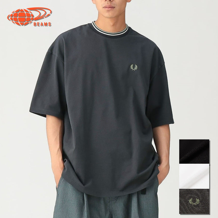 [BUNJANG] BEAMS x Fred Perry Oversized Tipped Pique T-Shirt / 빔즈 별주 프레드페리 오버사이즈 팁 피케 티셔츠 26SS
