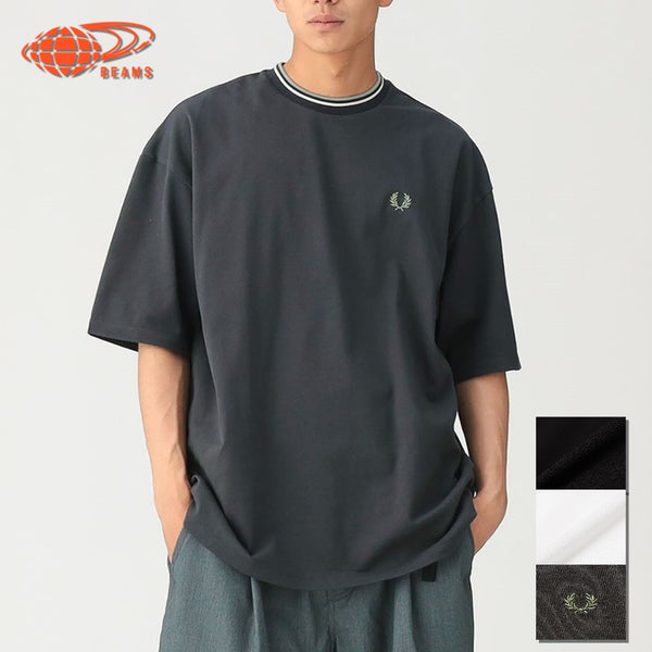 [BUNJANG] BEAMS x Fred Perry Oversized Tipped Pique T-Shirt / 빔즈 별주 프레드페리 오버사이즈 팁 피케 티셔츠 26SS