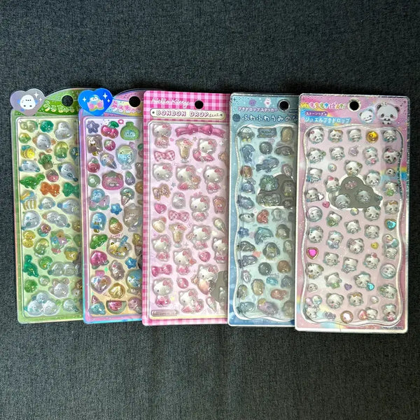 [BUNJANG] Hello Kitty 3D Bong Bong Drop Stickers (Sealed) - Bundle Set / 미개봉) 봉봉드롭 스티커 헬로키티 미개봉 일괄 3D 봉봉드롭 스티커 팝